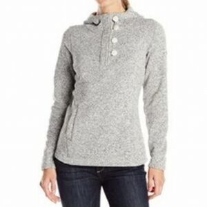 North Face Hoodie Pullover Quarter Button/Zip Gray‎ Women's Size XS